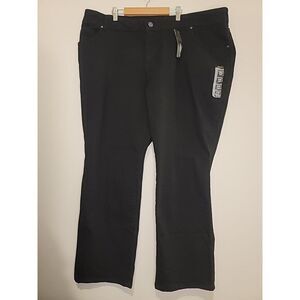 Lee Jeans Womens Size 24W‎ Relaxed Fit Straight Leg Petite Highrise Denim Black